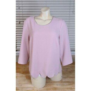 The Limited Stretch Light Mauve Top with Scalloped Hem Line Size Medium